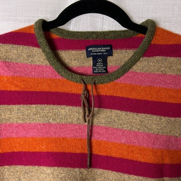 Y2K American Eagle Outfitters,Lambswool sweater,pull over,striped,boho EC - Picture 5 of 14